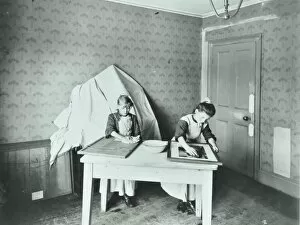 Dulwich Gallery: Spring cleaning; housewifery lesson, Denmark Hill School, Dulwich, London, 1908