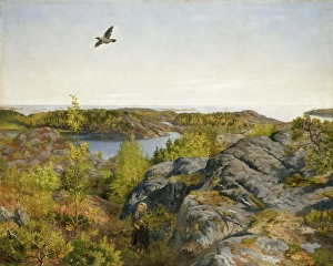 Firewood Prints: Spring Day by the Sea, 1887. Creator: Theodor Kittelsen