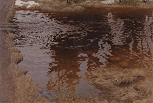 Flooding Prints: Spring flood, 1909. Creator: Gustaf Fjaestad
