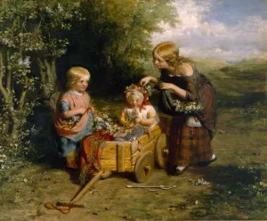 Gathering Prints: Spring Flowers, 1851. Creator: George Smith (1829-1901)