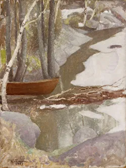 Kalevala Prints: Spring Landscape, 1929. Creator: Halonen, Pekka (1865-1933)