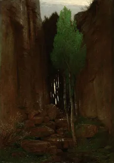 Spring in a Narrow Gorge (Quell in einer Felsschluct), 1881. Creator: Arnold Bocklin
