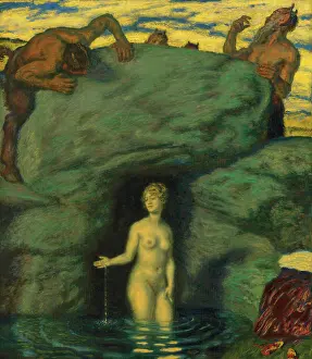 Spring nymph overheard by fauns, 1911. Creator: Stuck, Franz, Ritter von (1863-1928)