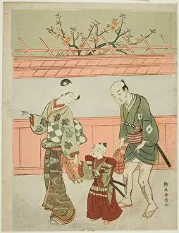 Suzuki Harunobu Collection: A Spring Outing, c. 1768. Creator: Suzuki Harunobu