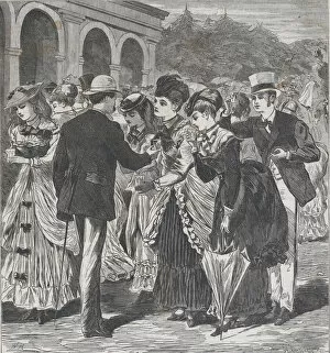 Tourists Gallery: At the Spring: Saratoga (Hearth and Home, Vol. I), August 28, 1869