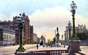 Melbourne Prints: Spring Street, Melbourne, Australia, 1912