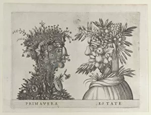 Mannerism Collection: Spring and Summer: two heads made from flora typical of those seasons, ca. 1580-1620. ca