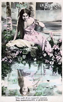 Spring, vintage French postcard, c1900