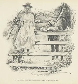 In the spring a young man's fancy lightly turns to thoughts of love, 1899. Creator: Jay Campbell Phillips