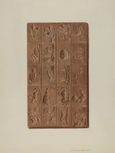 Rocking Horse Prints: Springerle Board for Christmas Cakes, c. 1939. Creator: Fritz Boehmer