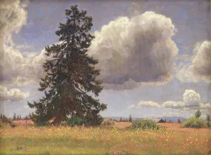 Solitary Prints: Spruce Tree in a Summer Pasture. Norway, 1914. Creator: Niels Skovgaard