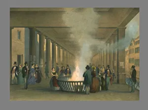 Hot Springs Prints: The Sprudel at Carlsbad, 19th century. Creator: Sandman