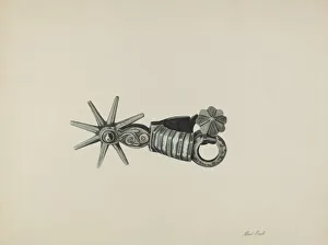 Equestrian Equipment Prints: Spur, c. 1938. Creator: Albert Pratt