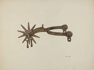 Equestrian Equipment Prints: Spur, c. 1940. Creator: George E. Rhone