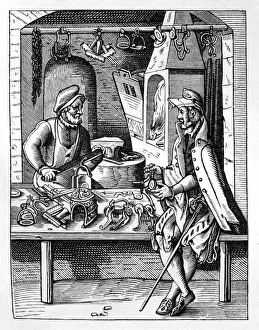 Vice Prints: The spur maker, c1559-1591. Artist: Jost Amman