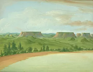 River Mississippi Gallery: Square Hills, 1200 Miles above St. Louis, 1832. Creator: George Catlin