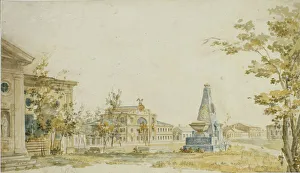 Alexeyev Prints: The Square in Kherson, 1797. Artist: Alexeyev, Fyodor Yakovlevich (1753-1824)