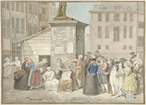 Nuns Prints: Square with monks and nuns during the revolution in Belgium