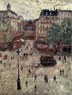Omnibus Prints: A Square in Paris, 1907. Artist: Georges Leon Dufrenoy