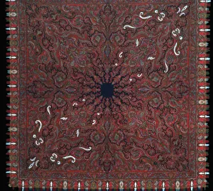Fashion Accessory Gallery: Square Shawl, France, 1870s. Creator: Unknown