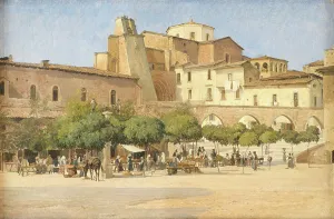 The square in Sulmona, 1856-1903. Creator: Edvard Frederik Petersen