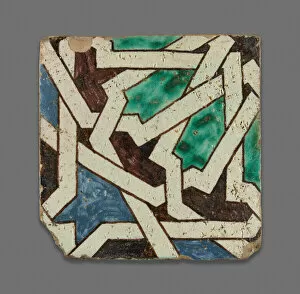North African Gallery: Square Tile, Morocco, Late 19th century. Creator: Unknown