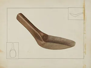 Wooden Spoon Prints: Square Wooden Spoon, c. 1937. Creator: Wilbur M Rice