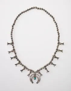 Turquoise Prints: Squash blossom necklace, 1890-1915. Creator: Unknown