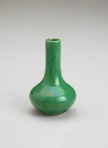 Overglaze Prints: Squat green vase, 1700s. Creator: Unknown