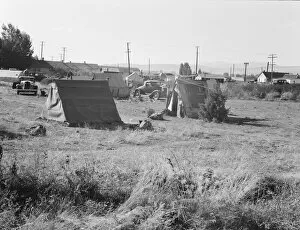 Camping Gallery: Squatter camp entering potato town, Malin, Klamath County, Oregon, 1939. Creator: Dorothea Lange