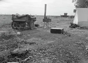 Refugee Camp Prints: Squatter camp near Shafter, California, 1936. Creator: Dorothea Lange