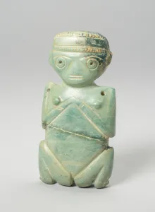 Mesoamerican Prints: Squatting Female Figurine, A. D. 100 / 600. Creator: Unknown