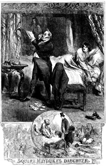 Gilbert Sir John Prints: Squire Mayduke's Daughter - drawn by John Gilbert