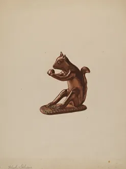 Squirrel Prints: Squirrel Statuette, c. 1937. Creator: Yolande Delasser