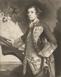 Reynolds Joshua Prints: Sr. George Bridges Rodney, Rear Admiral of the Blue. 1780. Creator: James Watson