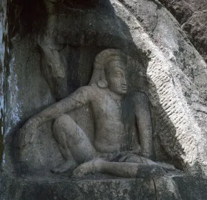 Sri Lankan carving of Anuradhapura Parjanya and his horse Agni, 6th century Sri Lankan carving of Anuradhapura Parjanya and his horse Agni, 6th century