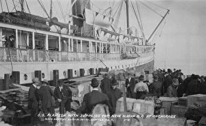 Shipping Industry Collection: S.S. Alameda with supplies for new railroad at Anchorage, between c1900 and c1930