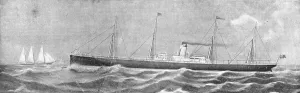 The S.S. Cheshire, The New Steamer for Rangoon and Burmah Direct; A New Link with our... 1891. Creator: Unknown. The S.S. Cheshire, The New Steamer for Rangoon and Burmah Direct; A New Link with our... 1891. Creator: Unknown