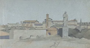 Campanile Collection: SS. Giovanni e Paolo, seen from the Villa Mattei, Rome