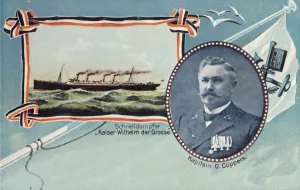 Emperor Of Germany Gallery: The SS Kaiser Wilhelm der Grosse and Captain Otto Cuppers, c1905. Creator: Unknown