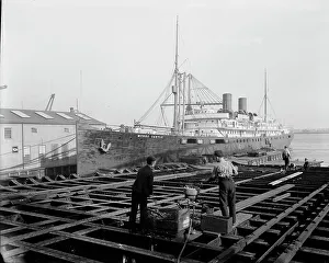 William Cramp And Sons Prints: S.S. Morro Castle, Cramps Shipyards, Philadelphia, between 1900 and 1901. Creator: Unknown
