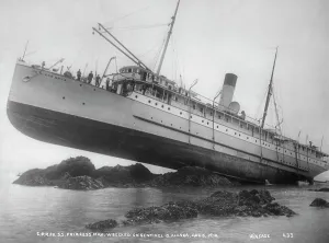 Alaska Prints: S.S. Princess May wrecked on August 5, 1910, 1910. Creator: William Howard Case