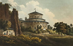 Aquatinthand Coloured Aquatint On Paper Gallery: St. Agness Church, plate eight from the Ruins of Rome, published August 4, 1796