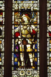 Alban Prints: St. Alban in West window of Hereford Cathedral, England, 20th century. Artist: CM Dixon