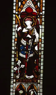St. Alban in window of North Transept, Hereford Cathedral, 20th century. Artist: CM Dixon St. Alban in window of North Transept, Hereford Cathedral, 20th century. Artist: CM Dixon