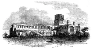 Scott Gilbert Prints: St. Albans Abbey, from the South-West, 1856. Creator: Unknown