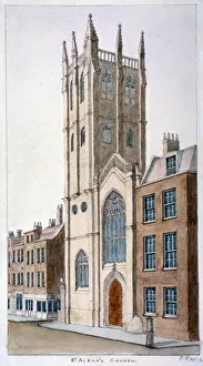 Wood Street Prints: St Albans Church, Wood Street, London, 1824. Artist
