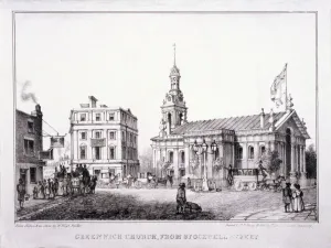Barker Collection: St Alfege, Greenwich, London, c1830. Artist: W Bligh Barker