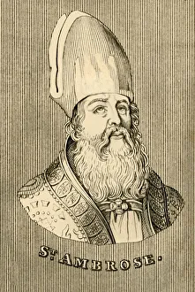 Ambrose Collection: St. Ambrose, (c340-397), 1830. Creator: Unknown
