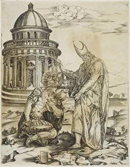 Ambrose St Prints: St. Ambrose and the Emperor Theodosius, n.d. Creator: Master IRs